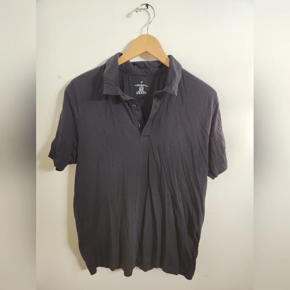 Fabletics Men's Training Day Polo‎ Short Sleeve Black Large